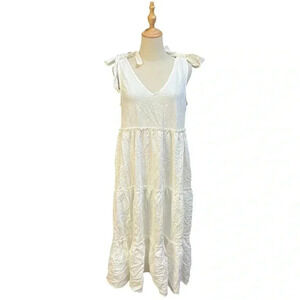 Label Of Love White Tiered Sleeveless Dress Size M